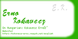 erno kokavecz business card